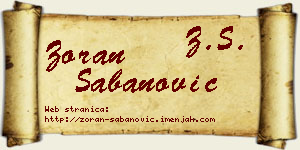 Zoran Šabanović vizit kartica